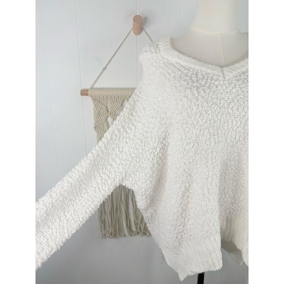 POL Popcorn Hooded Sweater Size Large White - Picture 8 of 11